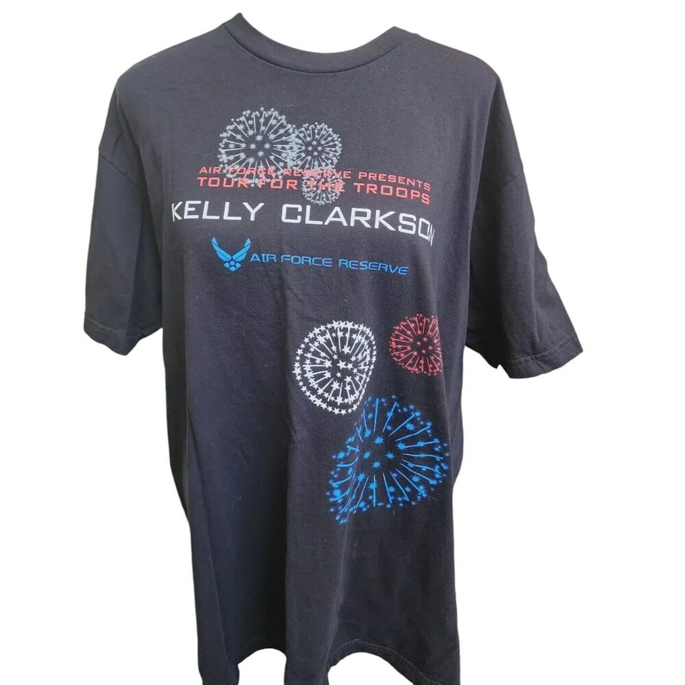 Kelly Clarkson T-Shirt 2XL Black 2012 Air Force Reserve Fort Hood Band Tee